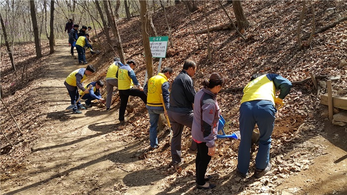 식목행사 시행 사진