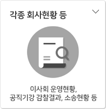 각종현황 및 기타 - 이사회 운영현황, 공직기강 감찰결과, 소송현황 등